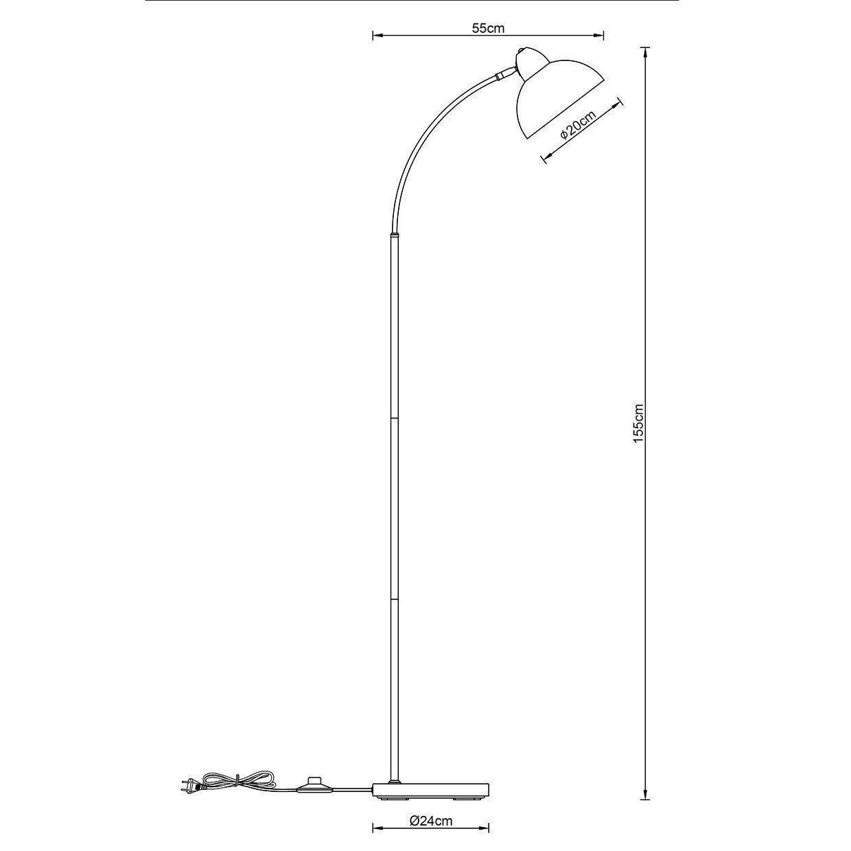Detalle de base y cable del pie de salón Niu amarillo ALEMAR