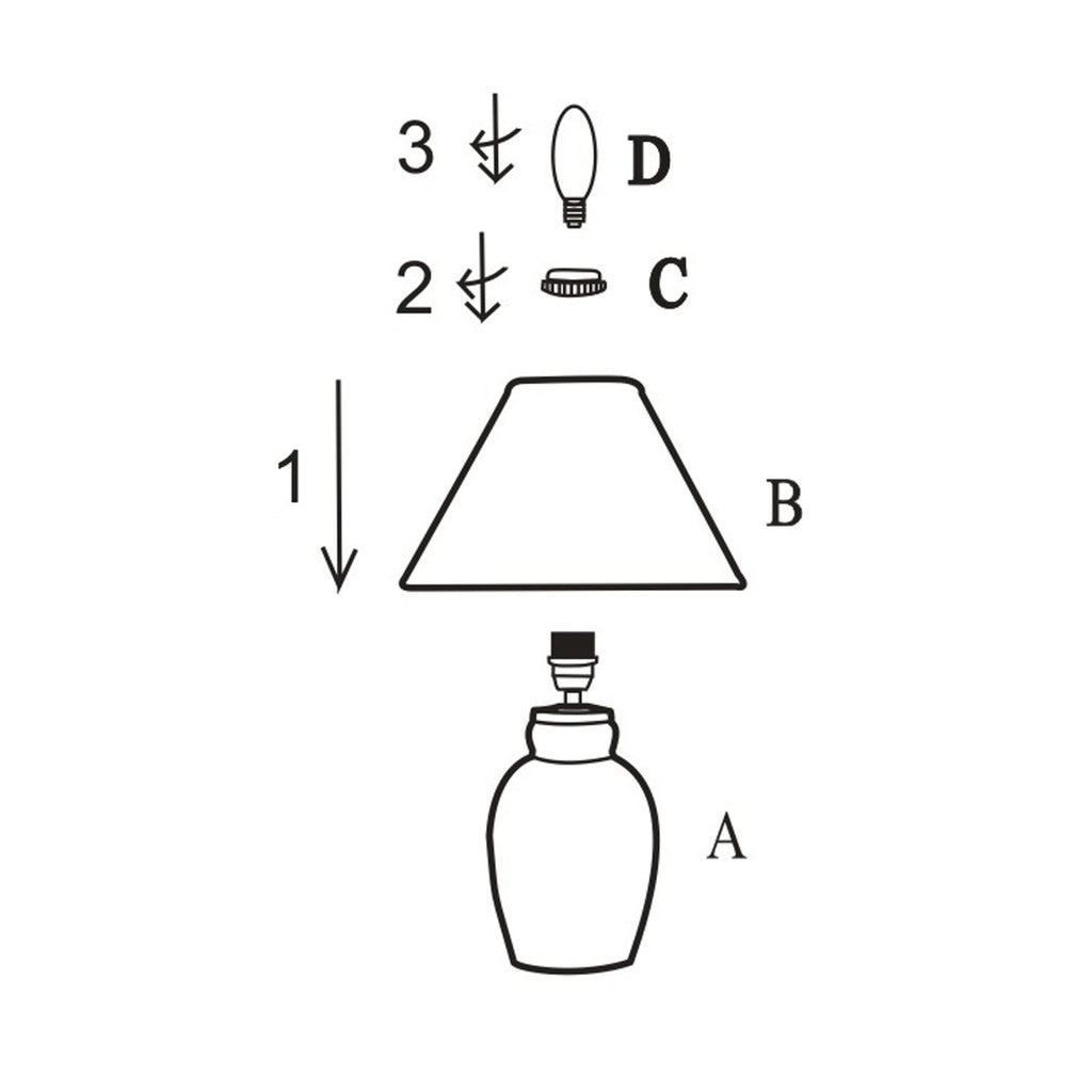 Detalle de base cerámica y pantalla cónica de la lámpara sobremesa Terra ALEMAR