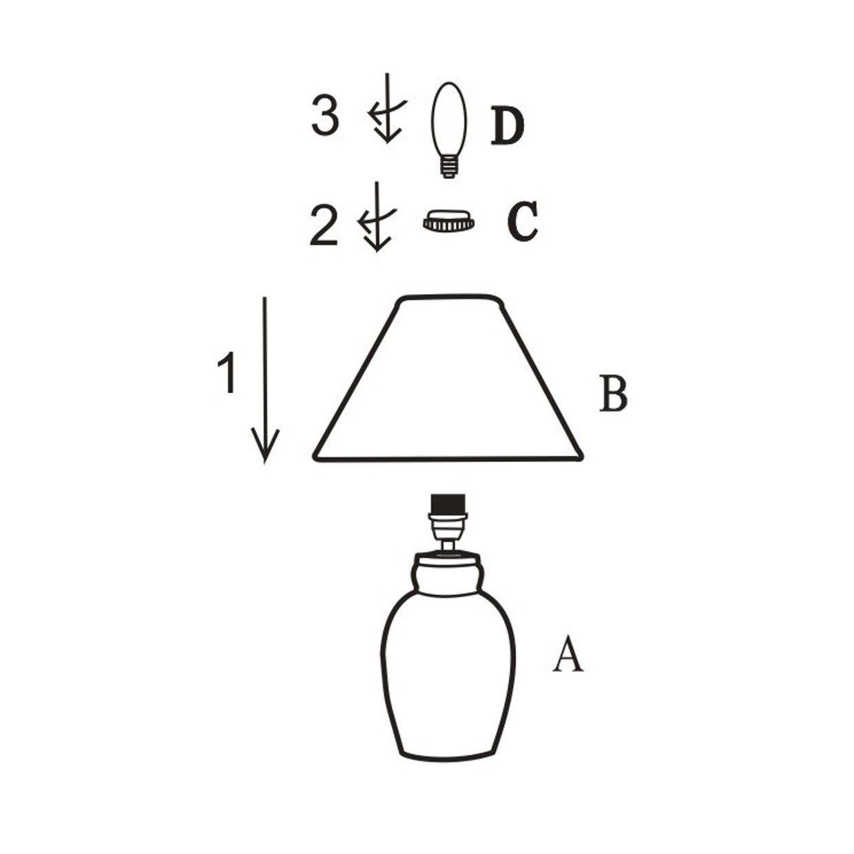 Detalle de base cerámica y pantalla cónica de la lámpara sobremesa Terra ALEMAR