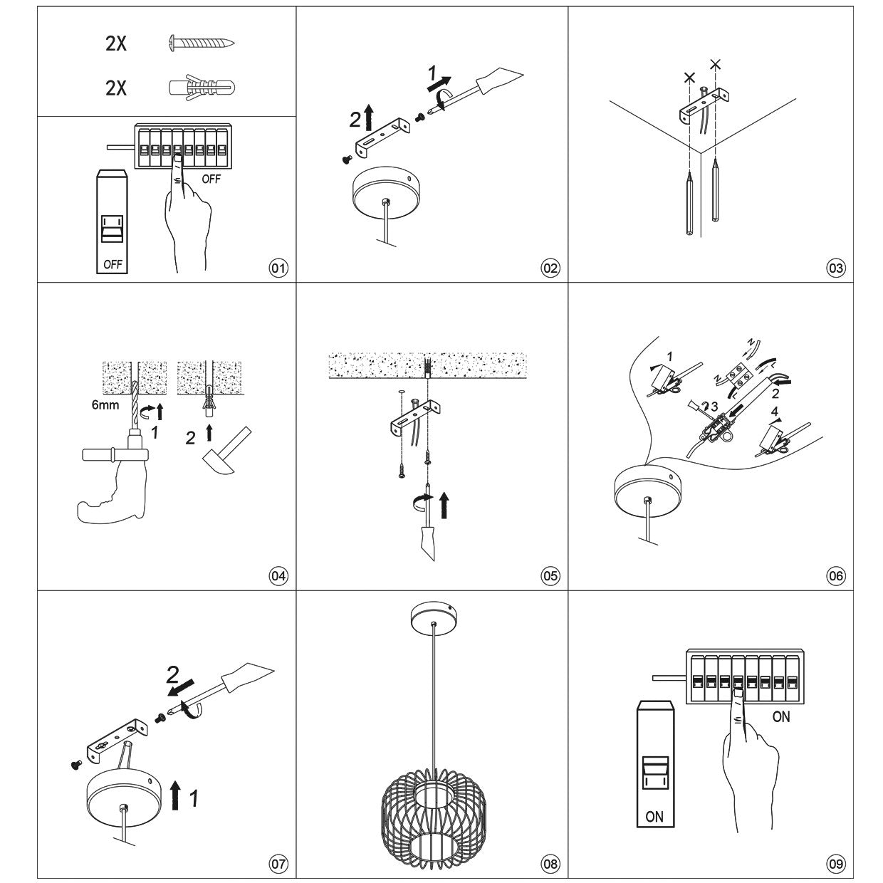 Detalle de tulipa y cable del colgante Egon negro ALEMAR - Vista lateral