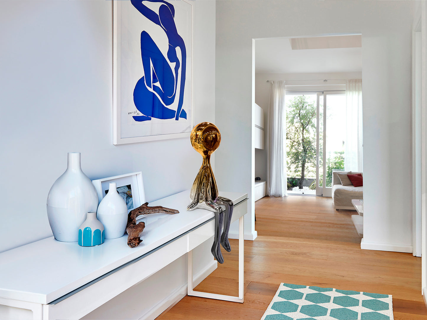 Figura Decorativa Sit Down Gris/Naranja - Schuller - 254236 - Vista 2