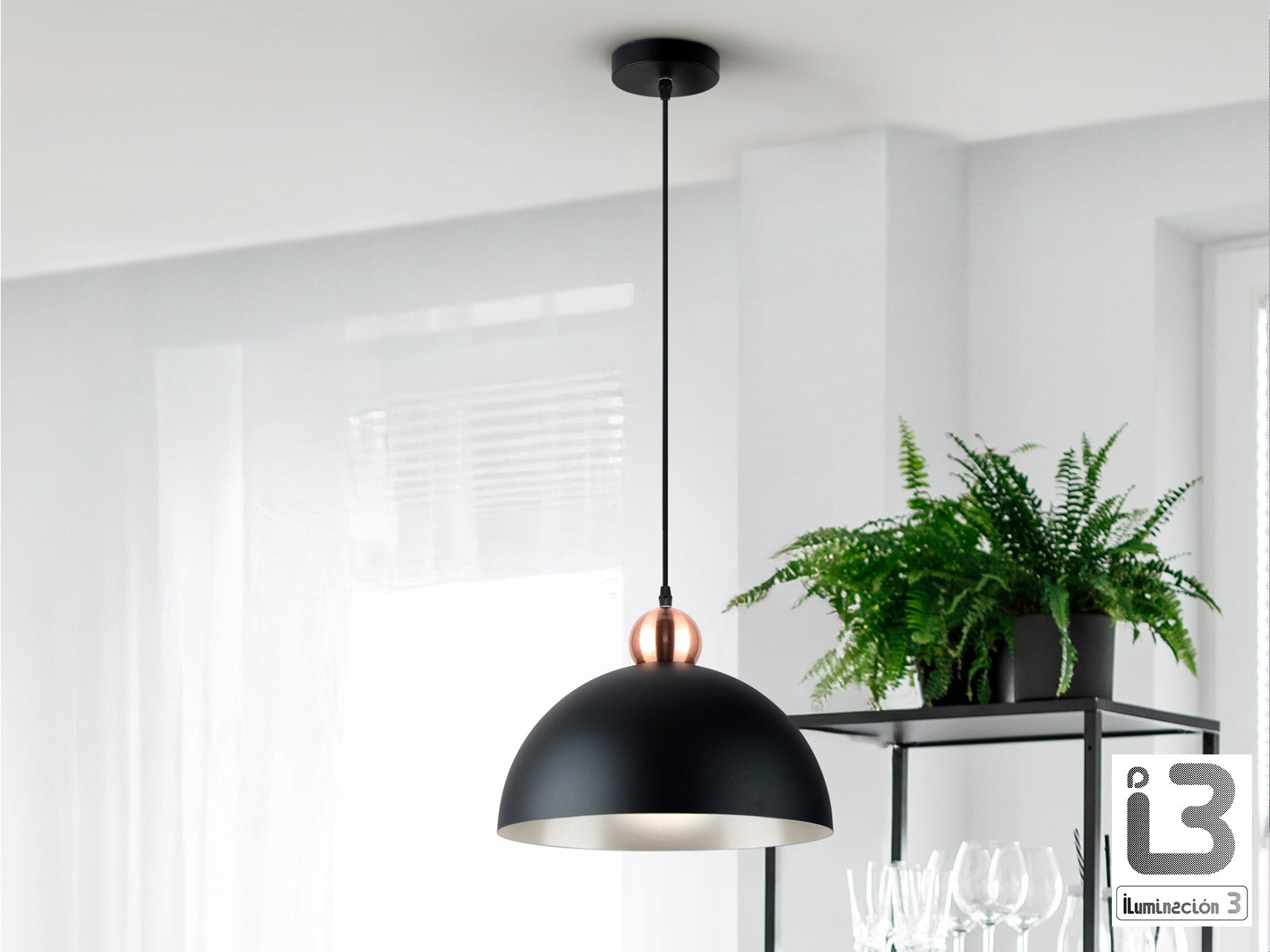 Lámpara Polo 1 Luz Negro/Cobre Regulable - Schuller - 13402 - Vista 1