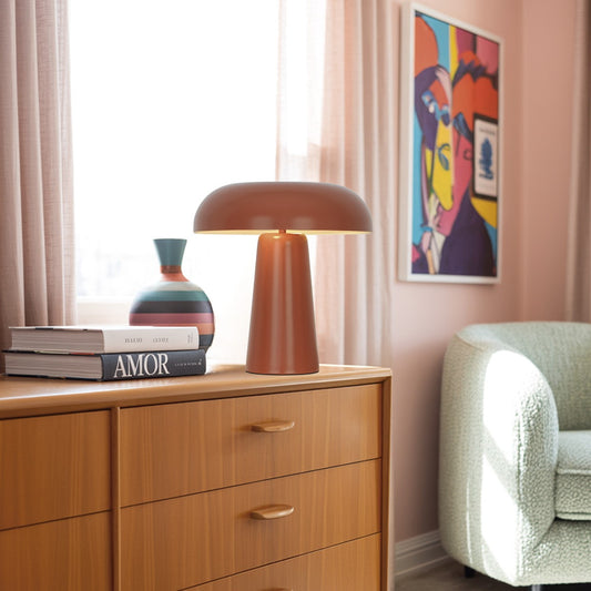 Lámpara de sobremesa Idea Terracota en ambiente de mesa - Vista decorativa