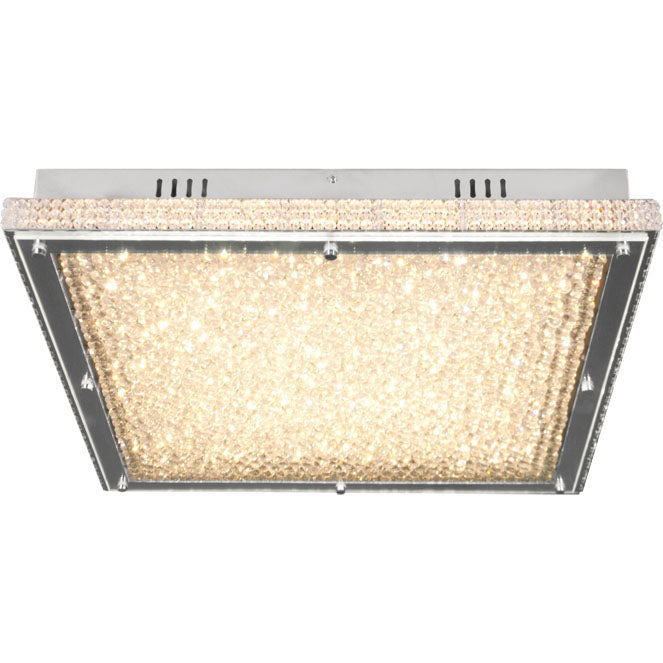 Plafón VILNIUS LED cuadrado transparente cromo Interlusa A04586049 en ambiente moderno