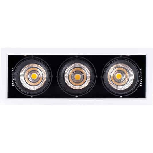 Downlight Empotrable ALFEU Rectangular 3x30W LED 4000K Blanco LUMIT Interlusa - Vista frontal principal en fondo blanco | LuzGurú