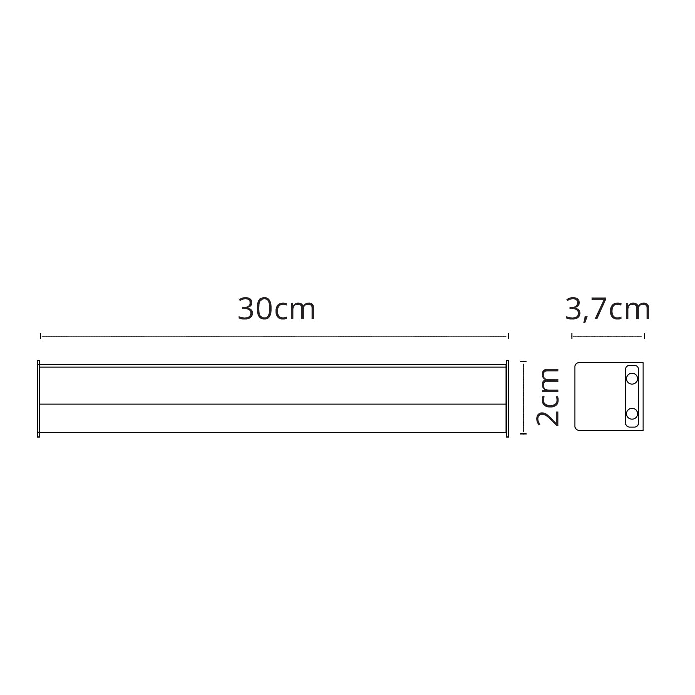 Regleta LED AXINITE 30 cm 5W 4000K Blanco LUMIT Interlusa encendida con proyección de luz y ambiente | LuzGurú