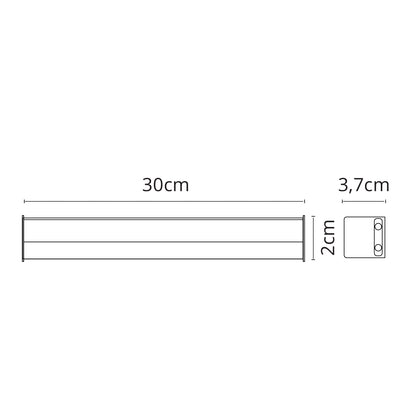 Regleta LED AXINITE 30 cm 5W 3000K Blanco Interlusa encendida con proyección de luz y ambiente | LuzGurú
