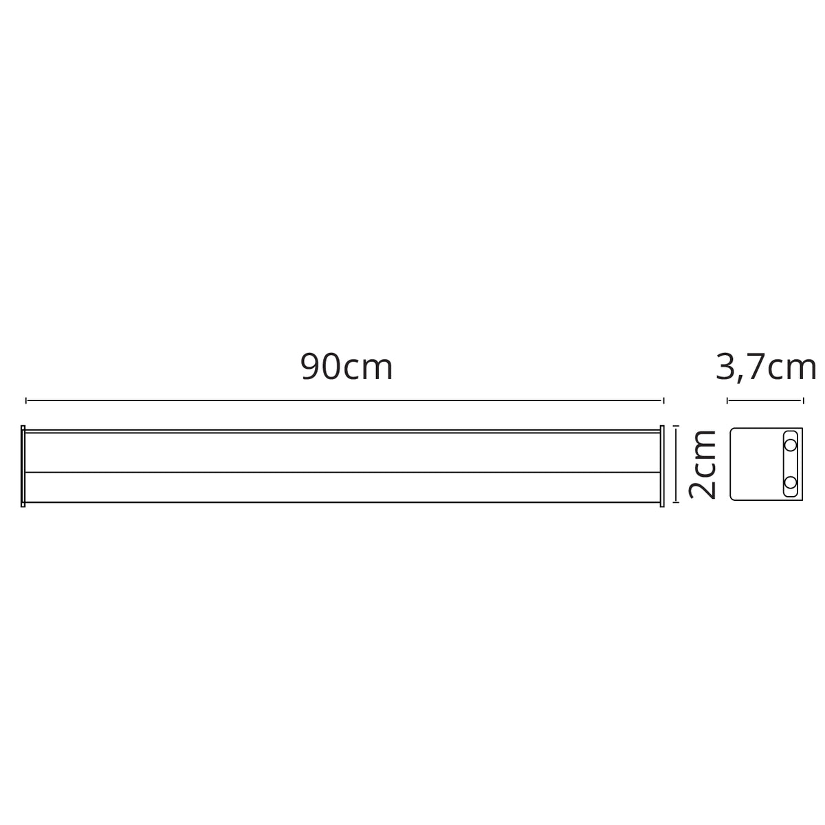 Regleta LED AXINITE 90 cm 12W 4000K Blanco Interlusa encendida con proyección de luz y ambiente | LuzGurú