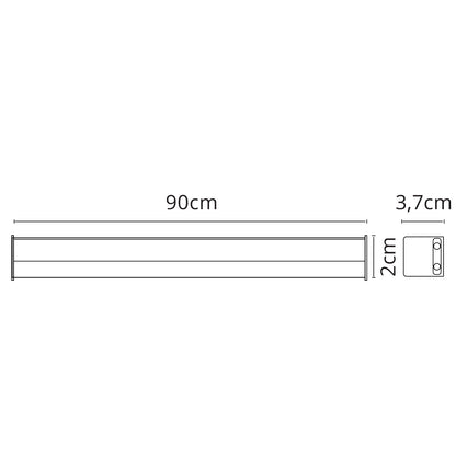 Regleta LED AXINITE 90cm 12W 4000K Blanco Interlusa encendida con proyección de luz y ambiente | LuzGurú