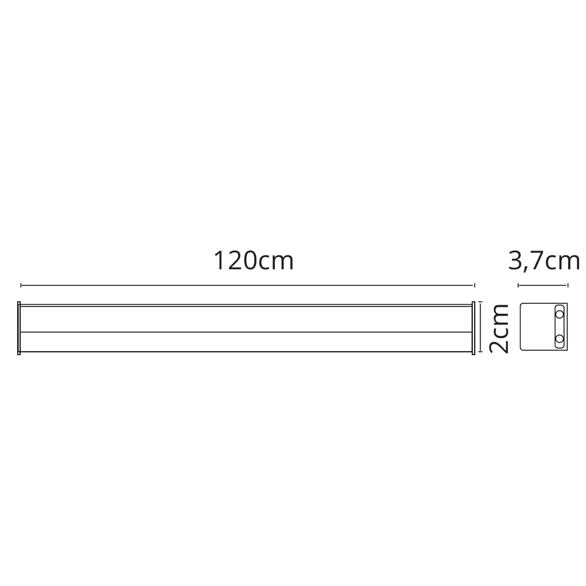 Regleta LED AXINITE 120 cm 16W 3000K Blanco LUMIT Interlusa encendida con proyección de luz y ambiente | LuzGurú
