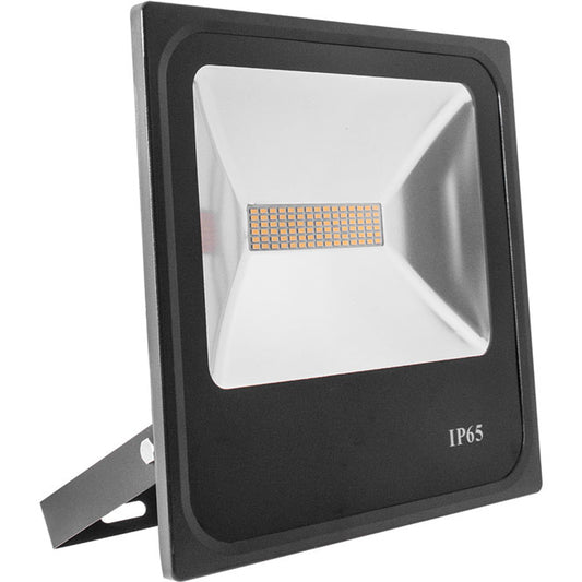 Proyector LED TRENT 50W 6400K IP65 Negro LUMIT Interlusa - Vista frontal principal en fondo blanco | LuzGurú
