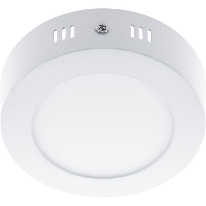 Plafón LED ESCUDO Redondo 12 cm 6W Blanco Frío 6000K Interlusa - Vista frontal principal en fondo blanco | LuzGurú