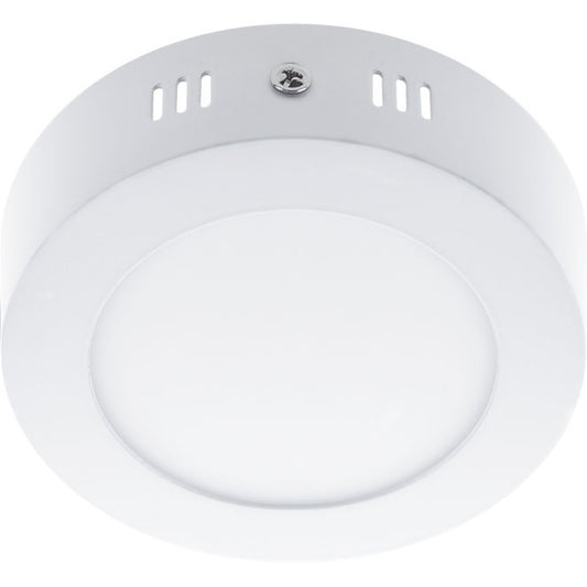 Plafón LED ESCUDO Redondo 12 cm 6W Blanco Frío 6000K Interlusa - Vista frontal principal en fondo blanco | LuzGurú