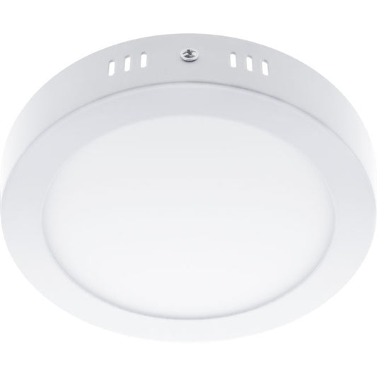 Plafón LED redondo ESCUDO de Interlusa en blanco, luz día 6000K, vista frontal