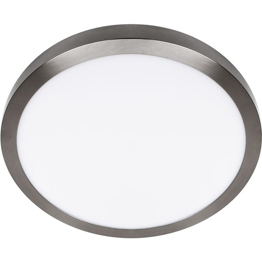 Plafón LED Escudo Redondo 40 cm Níquel Luz Neutra 4000K Interlusa - Vista frontal principal en fondo blanco | LuzGurú