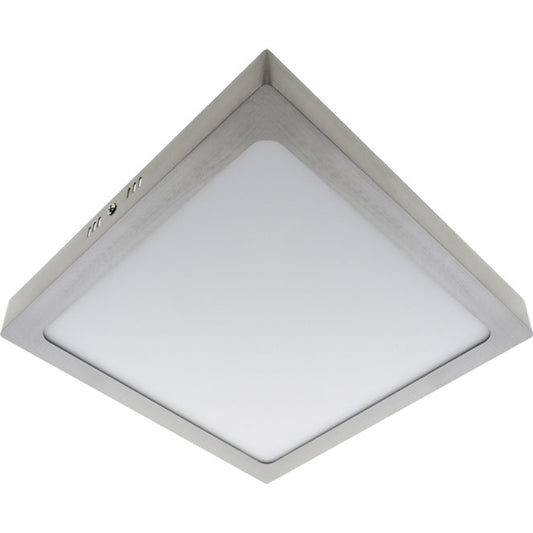 Plafón LED PESETA 30x30 cm 24W Níquel Interlusa - Vista frontal principal en fondo blanco | LuzGurú