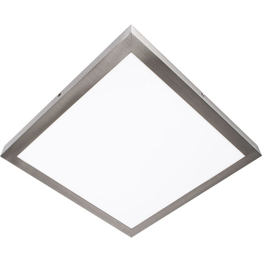 Plafón LED PESETA 40x40 cm 28W 4000K Níquel Interlusa - Vista frontal principal en fondo blanco | LuzGurú