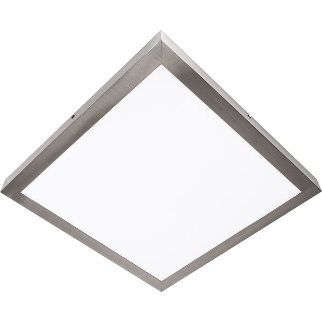 Plafón LED PESETA 40x40 cm 28W 6000K Níquel Interlusa - Vista frontal principal en fondo blanco | LuzGurú