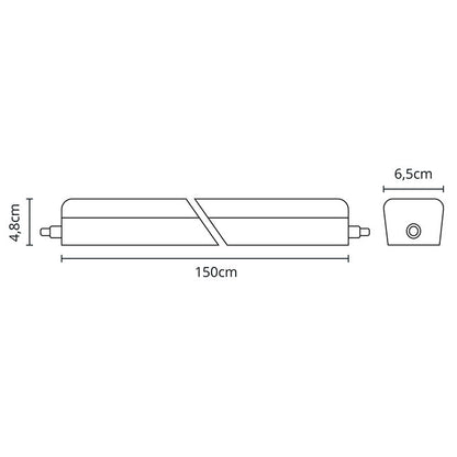Regleta LED COLUMBITE 150 cm 46W 6000K Blanco Interlusa encendida con proyección de luz y ambiente | LuzGurú