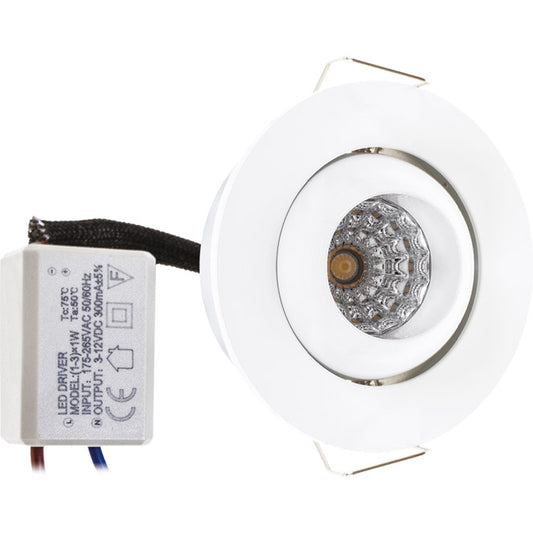 Downlight Empotrable LED CENTAVO 5,2 cm Blanco Rotativo LUMIT Interlusa - Vista frontal principal en fondo blanco | LuzGurú