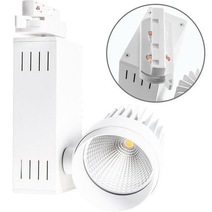 Foco para Carriles AZURAS 16W LED 1400lm 4000K Blanco Interlusa - Vista frontal principal en fondo blanco | LuzGurú