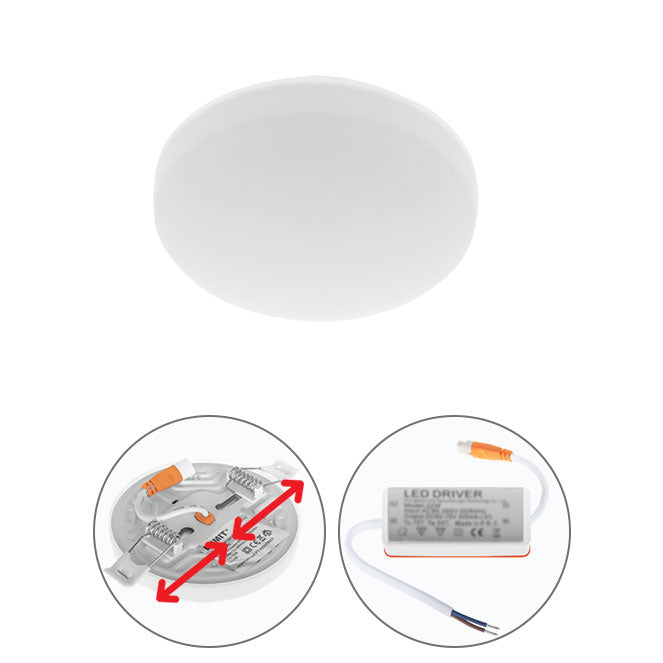 Downlight Empotrable LED LIRA Redondo 12W 4000K Blanco Interlusa - Vista frontal principal en fondo blanco | LuzGurú