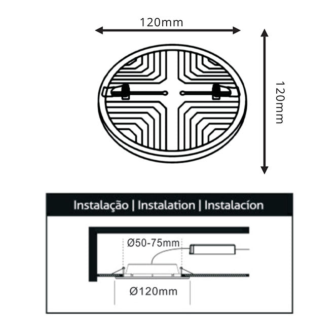 Downlight Empotrable LED LIRA 18W 12 cm Blanco LUMIT Interlusa encendida con proyección de luz y ambiente | LuzGurú