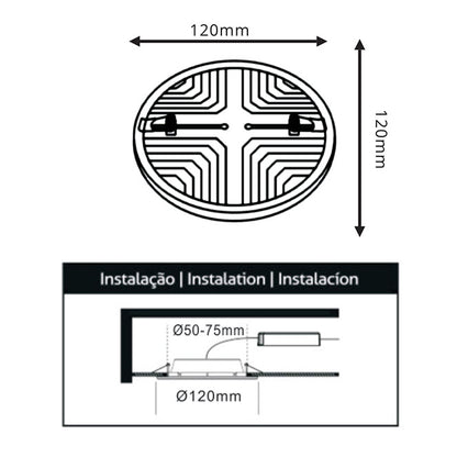 Downlight Empotrable LED LIRA 18W 12 cm Blanco LUMIT Interlusa encendida con proyección de luz y ambiente | LuzGurú
