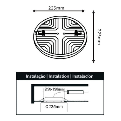 Downlight Empotrable LED LIRA 20 cm 30W 4000K Blanco LUMIT Interlusa encendida con proyección de luz y ambiente | LuzGurú