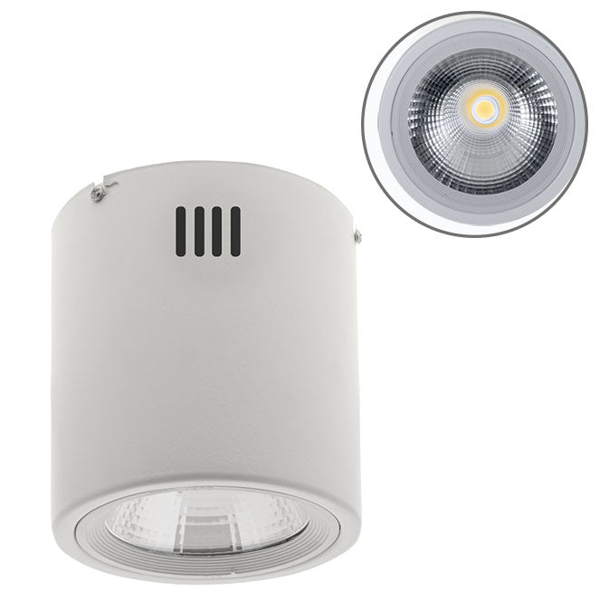 Plafón LED TUBI 15W 1200lm 4000K Redondo Aluminio Blanco Interlusa - Vista frontal principal en fondo blanco | LuzGurú