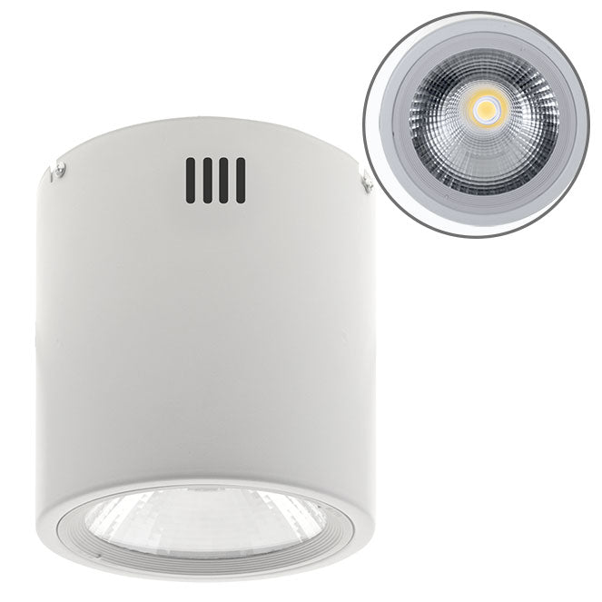 Plafón LED TUBI 20W 1600lm 4000K Redondo 16cm Blanco Interlusa - Vista frontal principal en fondo blanco | LuzGurú