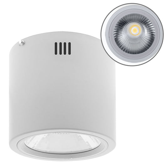 Plafón LED TUBI 30W 2400lm 4000K 19cm Blanco Interlusa - Vista frontal principal en fondo blanco | LuzGurú