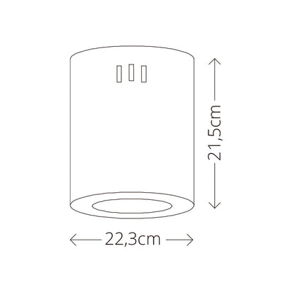 Plafón LED TUBI 40W 3200lm 4000K 22cm Blanco Interlusa instalada en ambiente decorativo de salón o dormitorio | Interlusa