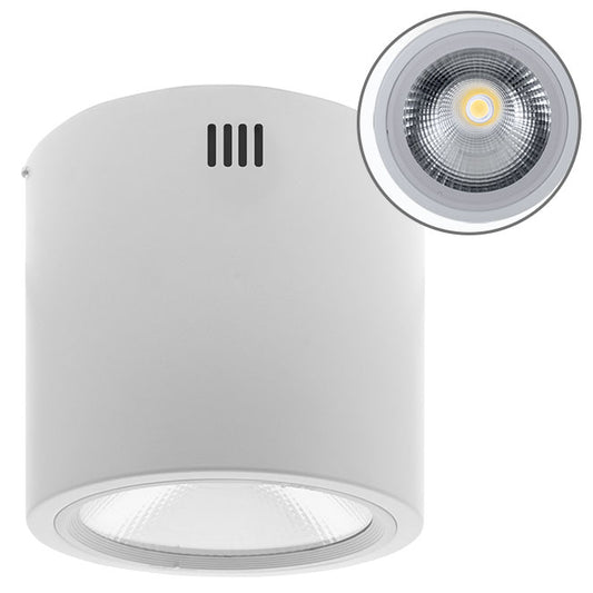 Plafón LED TUBI 40W 3200lm 4000K 22cm Blanco Interlusa - Vista frontal principal en fondo blanco | LuzGurú