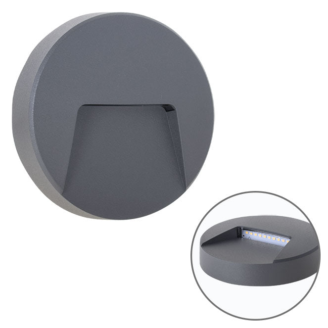 Aplique LED Exterior LUMIT LEVIRA, diseño redondo antracita, referencia A18560355B