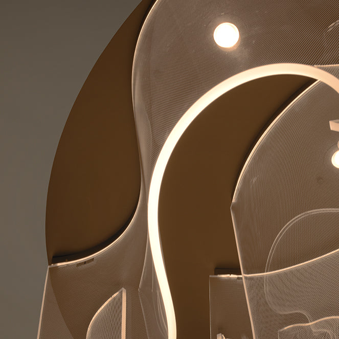 Plafón LED CCT Claire 150 cm Dorado LUMIT Interlusa encendida con proyección de luz y ambiente | LuzGurú