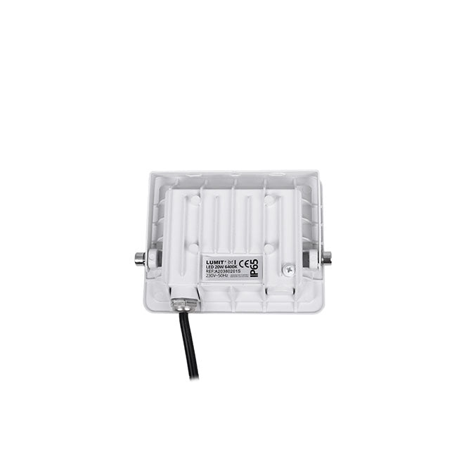 Proyector TUMUT fabricado en aluminio color blanco, ideal para iluminar