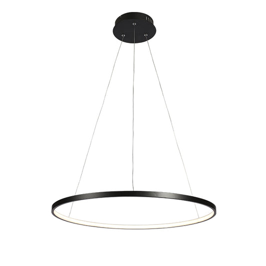 Lámpara Colgante SELMA 60 cm LED 26W Negra Interlusa - Vista frontal principal en fondo blanco | LuzGurú