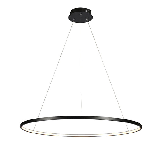 Lámpara Colgante SELMA 80 cm LED 36W Negro Interlusa - Vista frontal principal en fondo blanco | LuzGurú