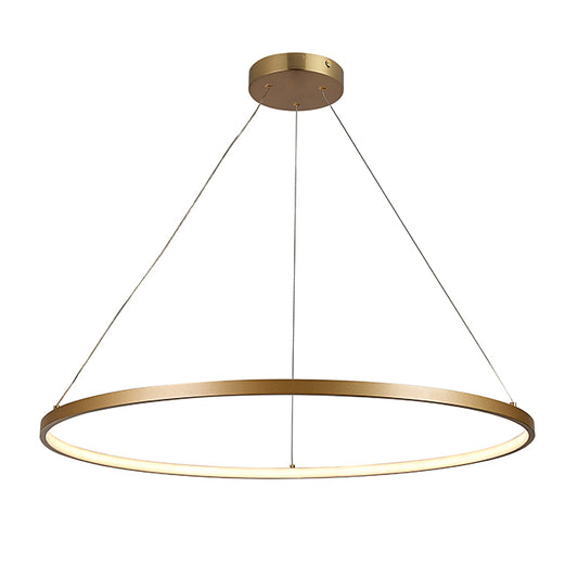 Lámpara Colgante SELMA 80 cm LED 36W Oro Interlusa - Vista frontal principal en fondo blanco | LuzGurú