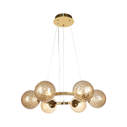 Lámpara de techo ANDREZA LUMIT con esferas de cristal y diseño en bronce A21550612A
