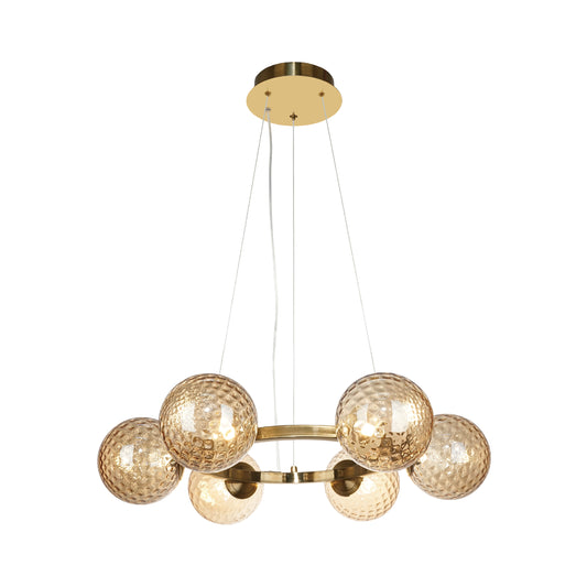 Lámpara de techo ANDREZA LUMIT con esferas de cristal y diseño en bronce A21550612A