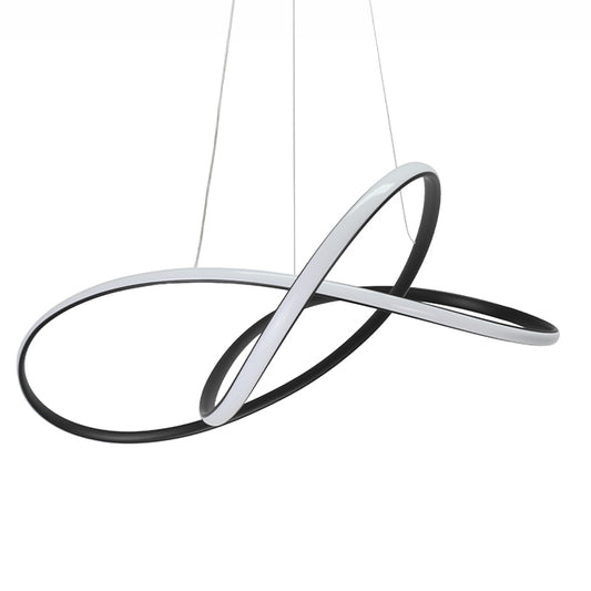 Lámpara Colgante SAMIRA 80 cm LED 64W Negro LUMIT Interlusa instalada en ambiente decorativo de salón o dormitorio | Interlusa