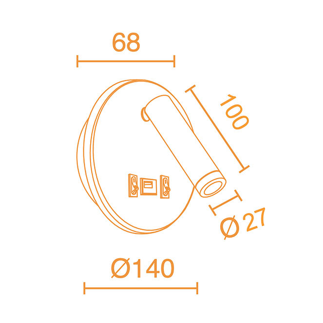 Aplique LED con USB 4000K Lumit Matsys ideal para hoteles