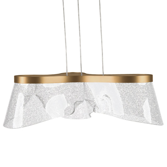 Lámpara Colgante LED CAMILLE 53 cm Dorado LUMIT Interlusa instalada en ambiente decorativo de salón o dormitorio | Interlusa