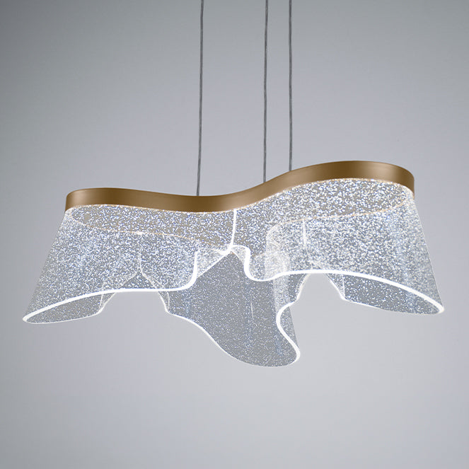 Lámpara Colgante LED CAMILLE 53 cm Dorado LUMIT Interlusa encendida con proyección de luz y ambiente | LuzGurú