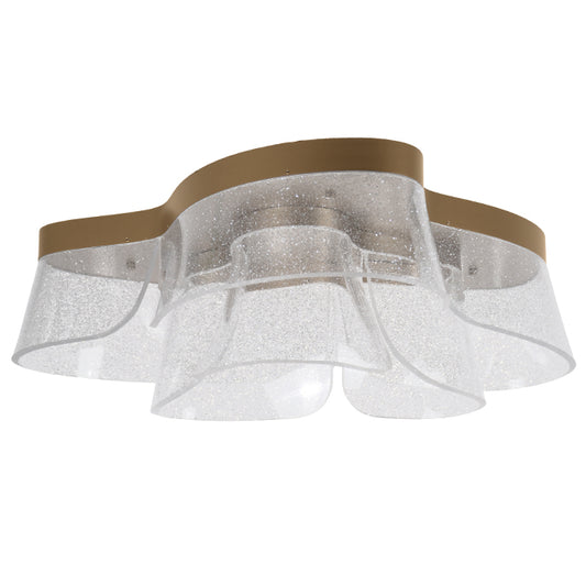 Plafón LED CCT CAMILLE 70 cm Dorado LUMIT Interlusa instalada en ambiente decorativo de salón o dormitorio | Interlusa