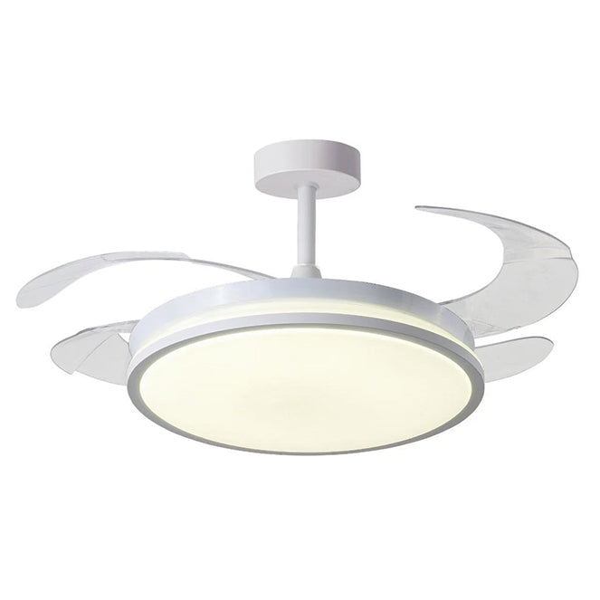 Ventilador de Techo con Luz DUNE ECO 108 cm Aspas Retráctiles Blanco Shakespear - vista principal | Interlusa · Ref. B-1006 ECO