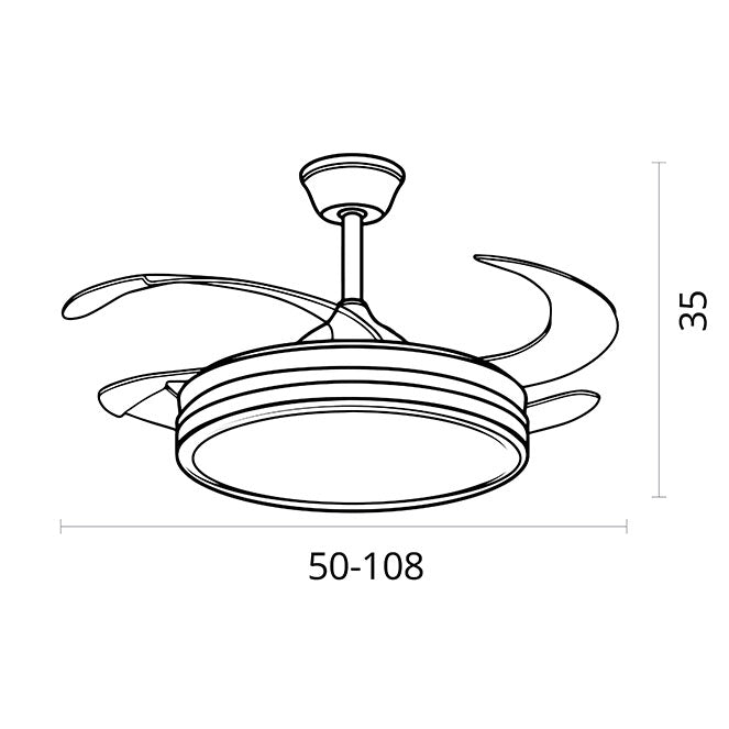 Ventilador de techo con luz LED y 6 velocidades para refrescar