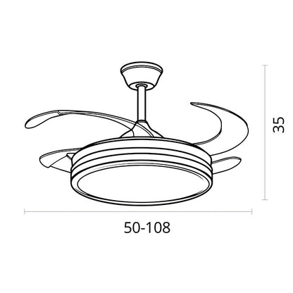 Ventilador de techo con luz LED y 6 velocidades para refrescar